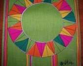 Vintage Vera 1975 Calendar Tea Dish Towel Retro Sun Design