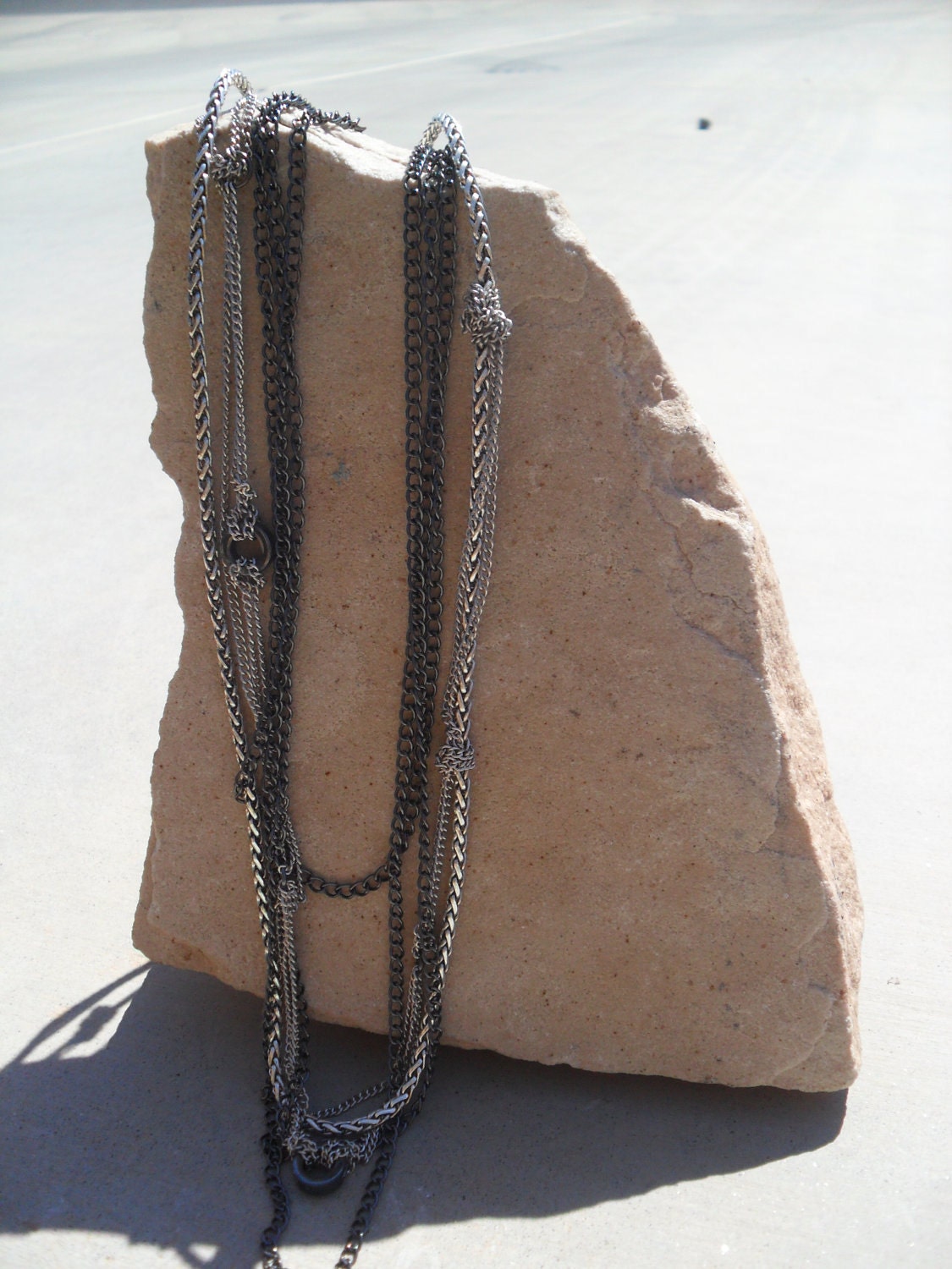 Layered Multi-Color Hanging Chain Necklace - Unisex