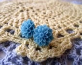 THE DAHLIA EARRINGS - Bright Teal Blue