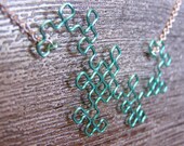 Fractal Necklace - Dragon Curve in Sea Foam