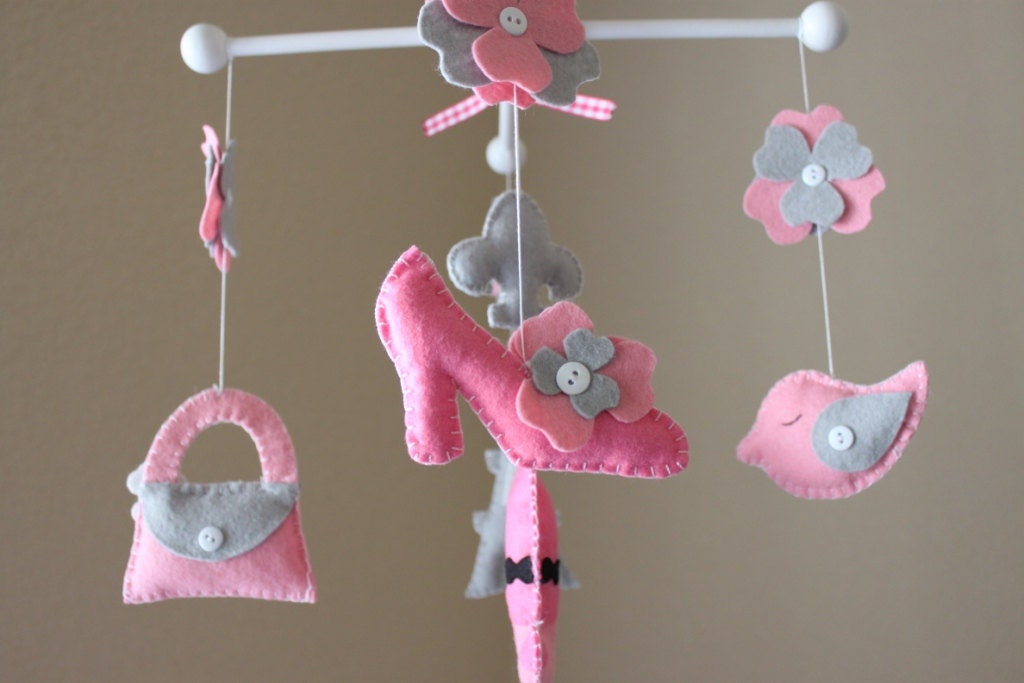 Baby Crib Mobile - Baby Mobile - Nursery Paris Mobile - French Mobile "A night in Paris"(You can pick your colors) Mobile - Crib Mobile