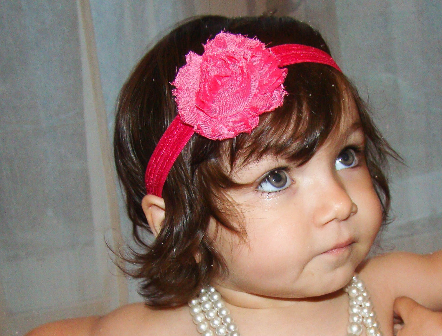 20% off...Hot pink shabby chic headband,Baby Flower Headband..Baby Girl Headband..Newborn Headband..Shabby Flower Headband..Infant Headband