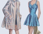 vintage 2441 Simplicity BATHING SUIT & beach coat sewing pattern (40s/50s) (sz12/B30)