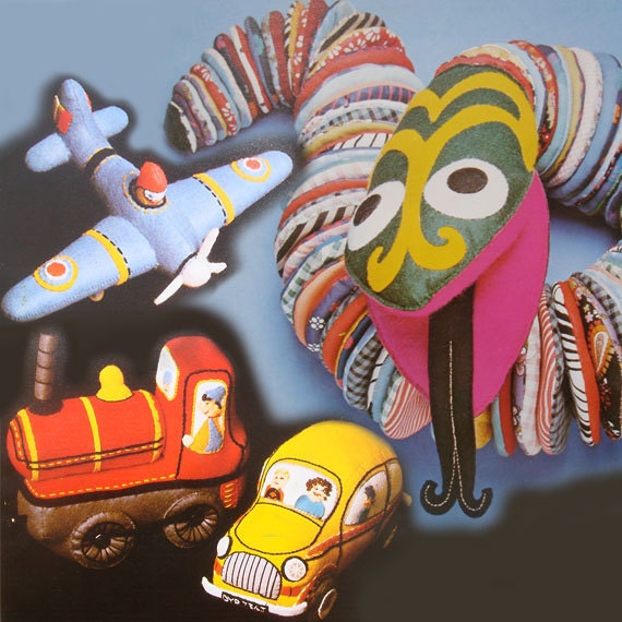 4 x vintage sewing patterns (Friendly SNAKE, PLANE, Engine & CAR) (70s)