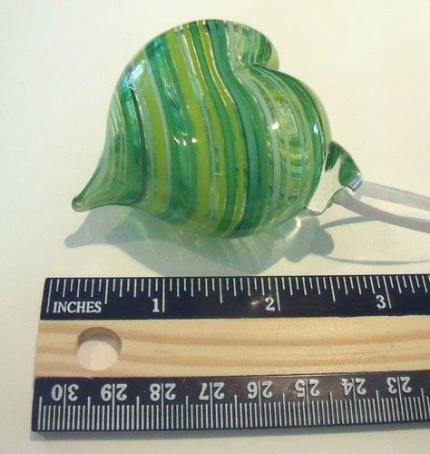 Green Stripe Heart Ornament 2 : DISASTER RELIEF