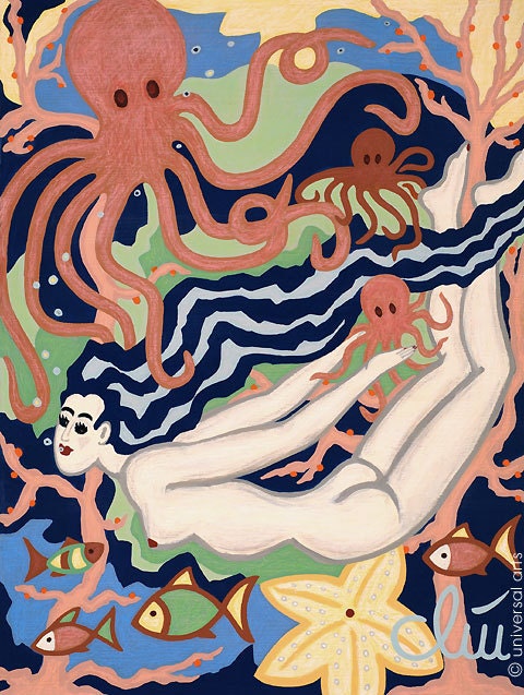 Swimming in Octopus's Garden print after a painting by Jacqueline Ditt