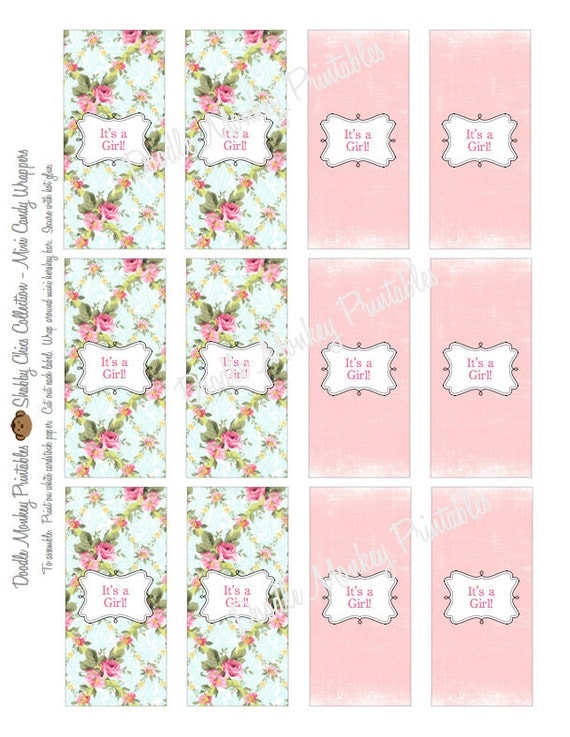 Shabby Chic Mini Candy Bar Wrappers