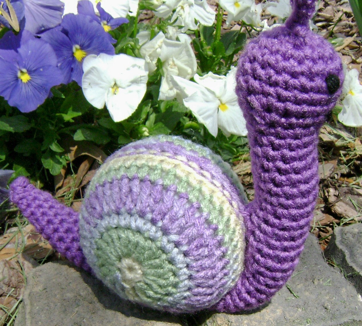 Miss Ivy Purpleluciousness - Crocheted Amigurumi Toy Snail
