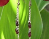 Dancing Garnet Drop Earrings - short - Made to Order