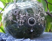 Mechanical lacework: Steampunk Neo-Victorian silver-toned collar necklace