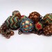 Beaded & Chain Necklace, Blue, Red, Green, Bead on Bead, Free shipping