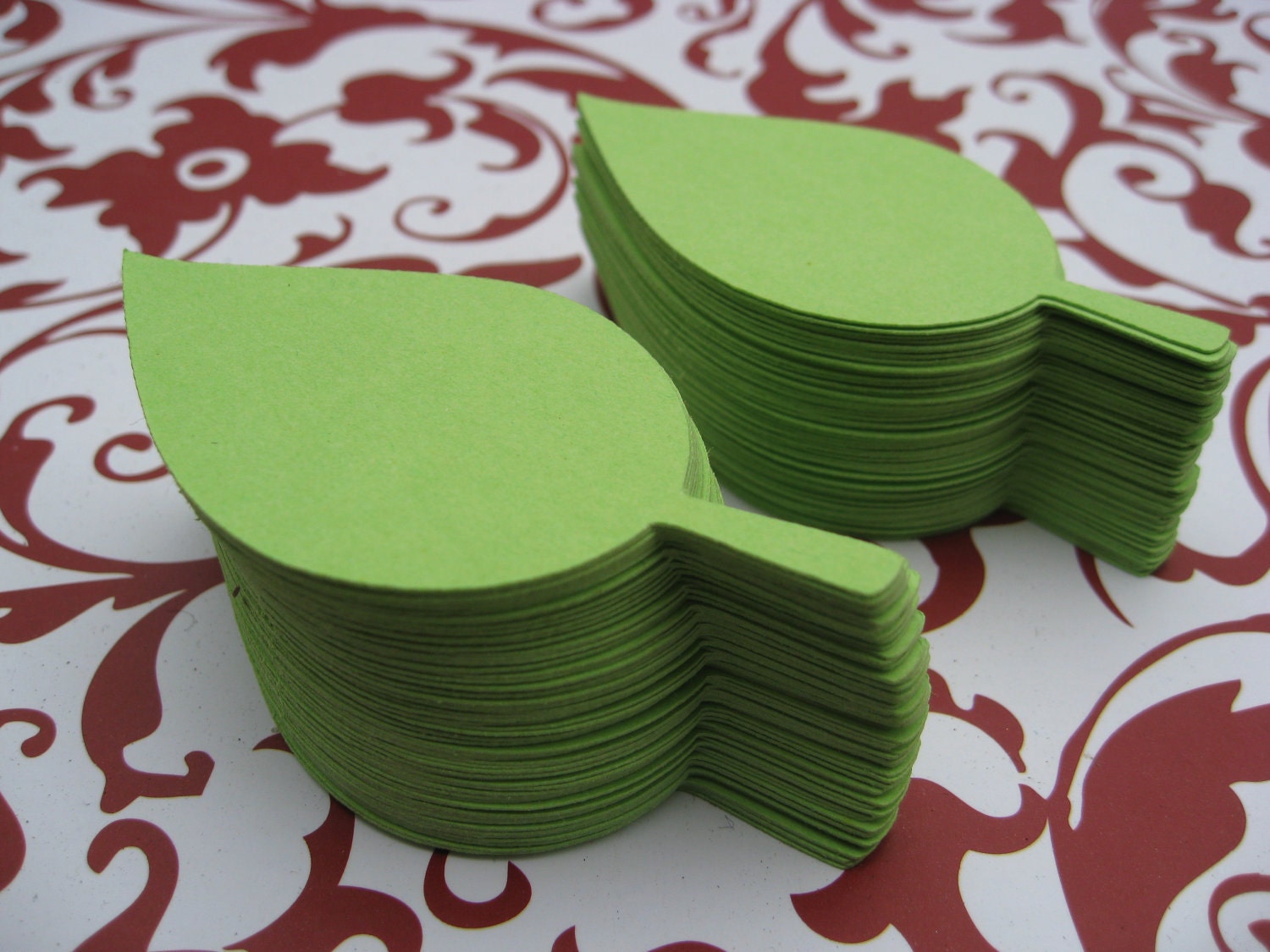 150 Die-Cut Leaves. 2.5 inches. CHOOSE YOUR COLORS.  Wedding, Favor, Tags, Escort, Wishing Tree, Thank You.