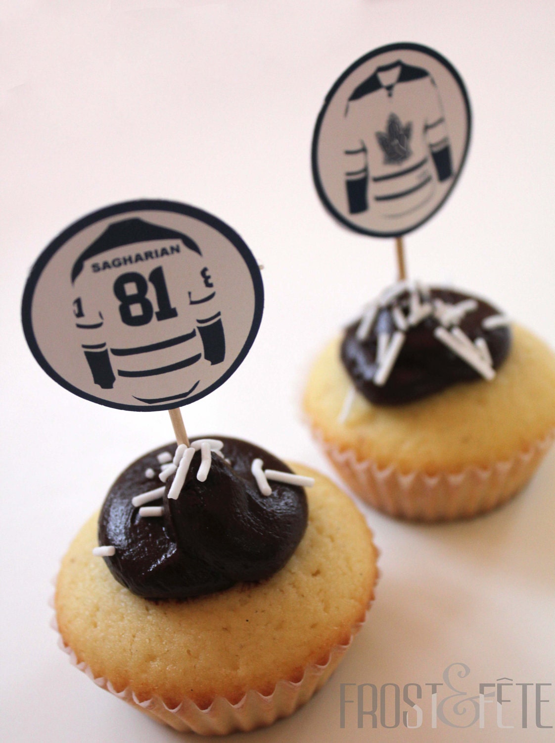 Personalized sports birthday cupcake toppers, set of 12