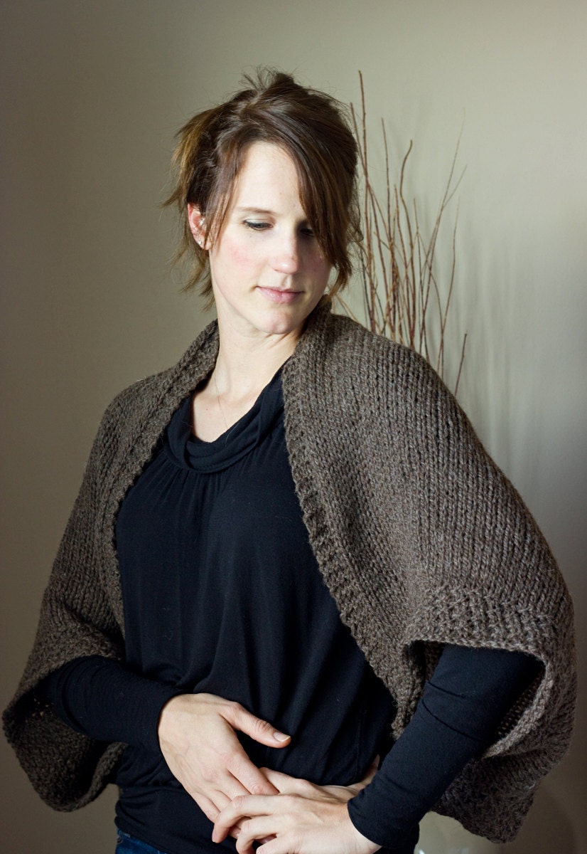 PDF PATTERN file, Reversable, Convertable Wrap, Shawl, Cowl, Stole  With Optional Sleeves in Heavy Worsted Or Bulky Weight Yarn