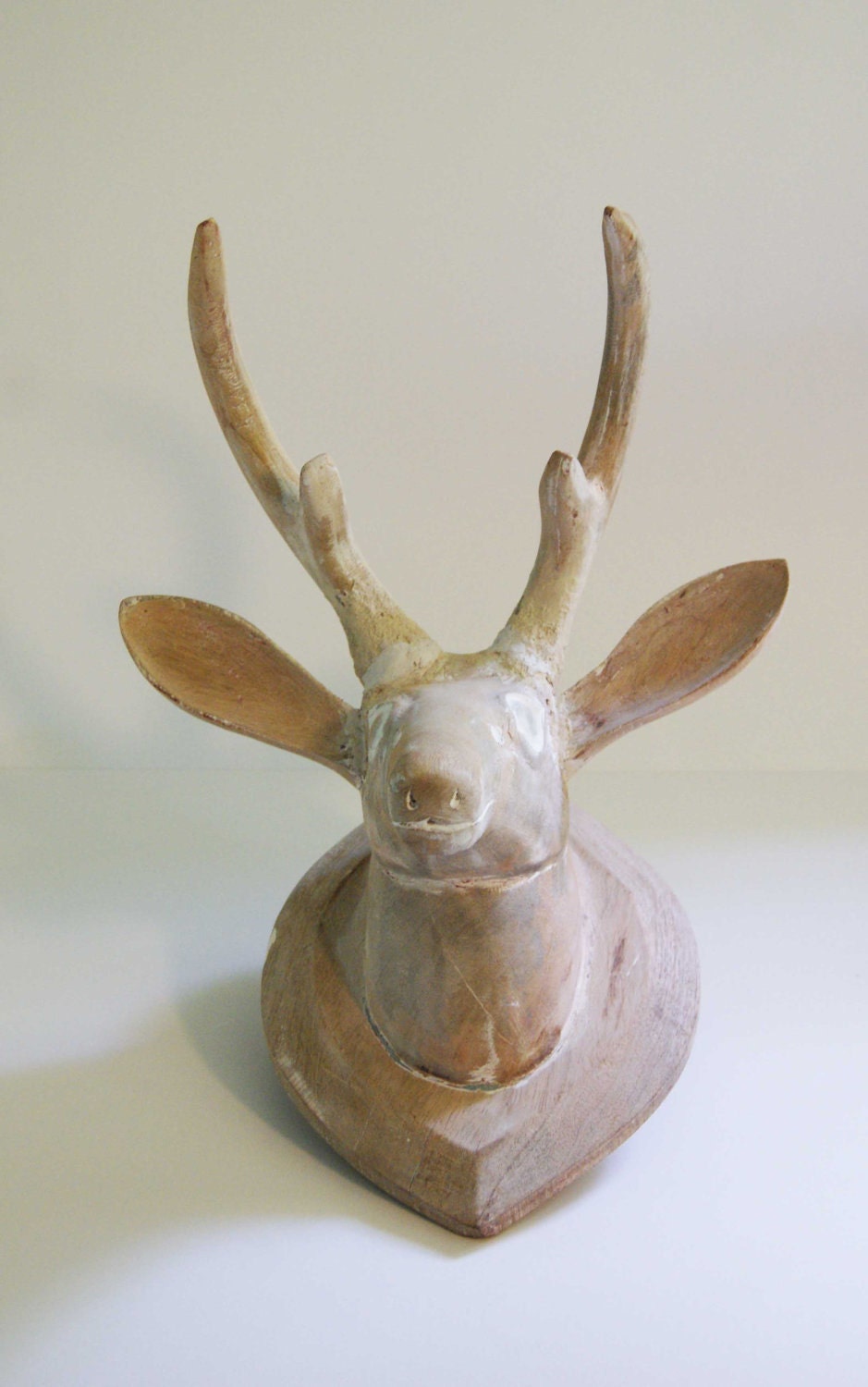 wooden deer head