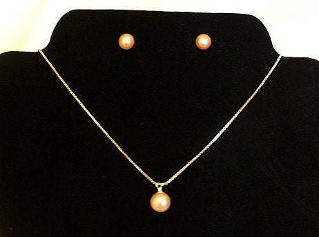 Pearl Necklace & Earring Jewelry Set, June Birthstone