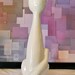 Mod White Cat Ceramic Figurine