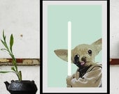 Star Wars movie poster print of Yoda Chihuahua 11x17