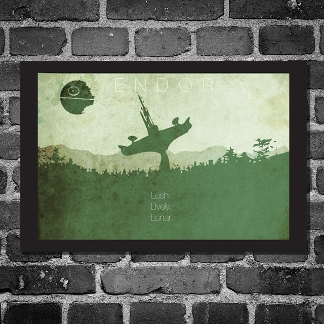 Star Wars Print Poster Movie poster star wars illustration ENDOR art Size 11x17