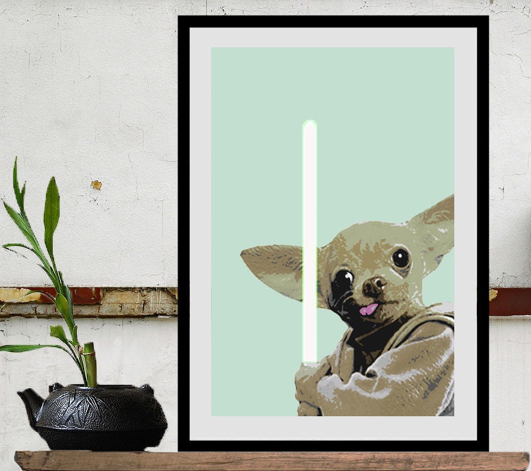Star Wars movie poster print of Yoda Chihuahua 11x17