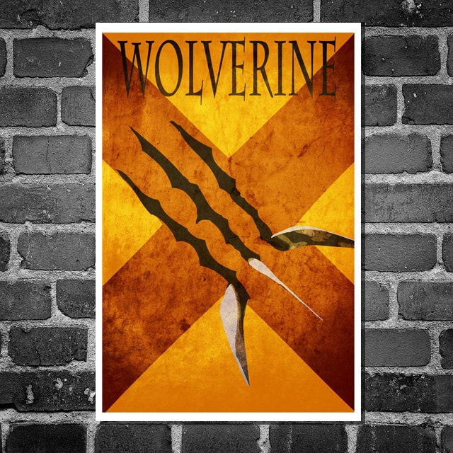 X-Men movie poster minimalist art movie print Wolverine art poster print 11x17