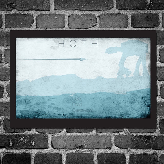 Star Wars Print Poster Movie poster star wars illustration HOTH art Size 11x17