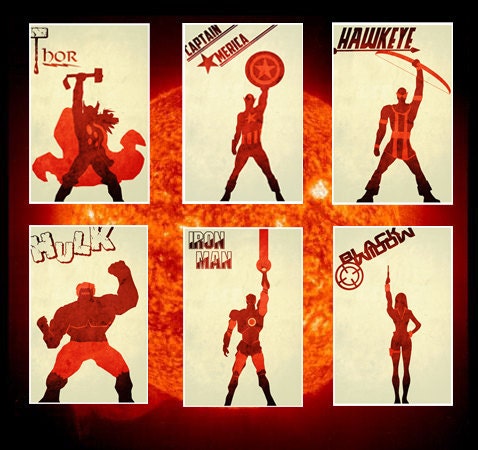 Movie poster movie art film print art poster print All 6 The AvengersPosters (11x17 size)