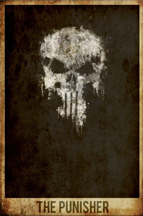 The Punisher minimalist poster movie print comic book poster print 11x17