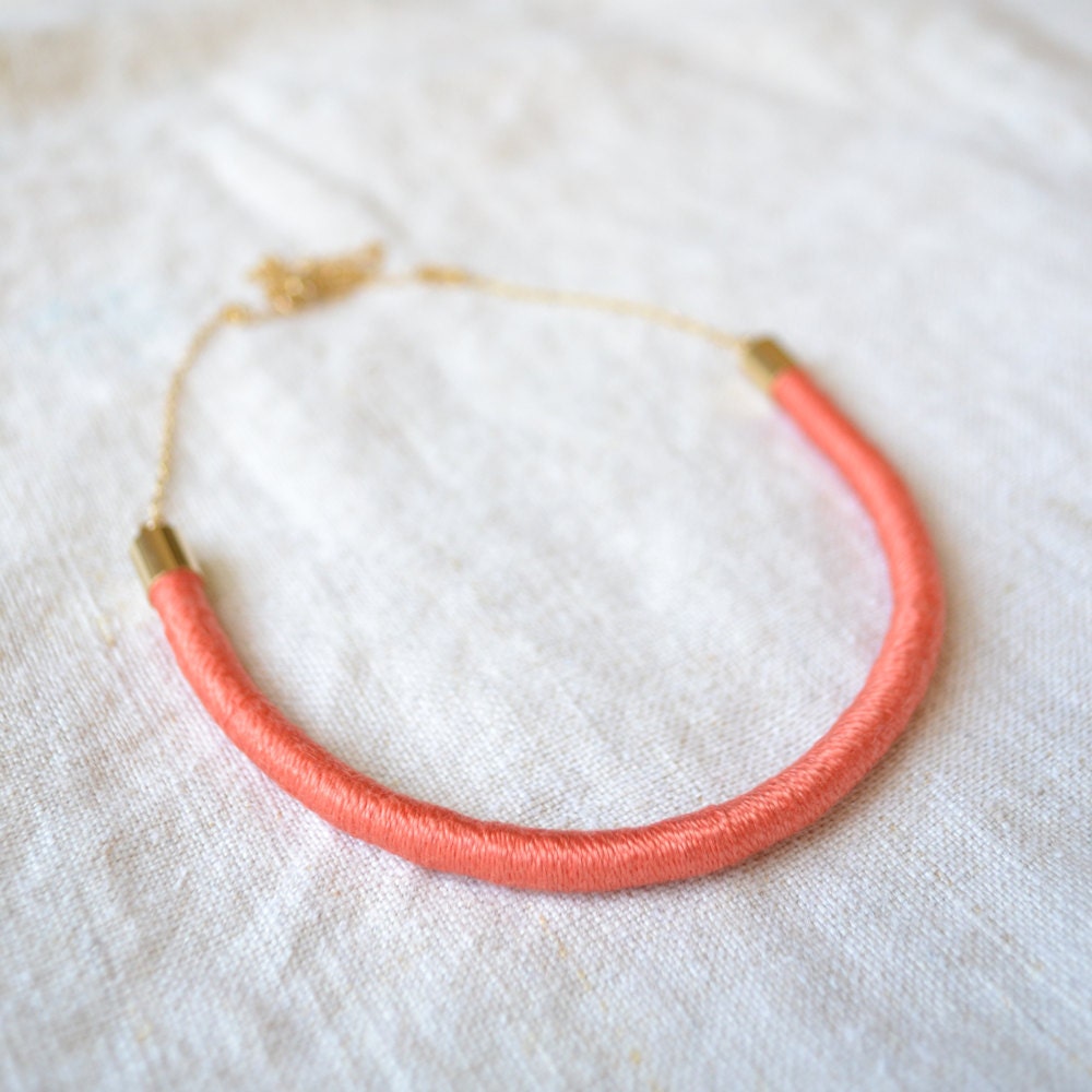 LUNA rope necklace // coral