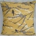 Pillow cover 18 x 18 in Joel Dewberry's Sparrows in vintage yellow from the Aviary Collection