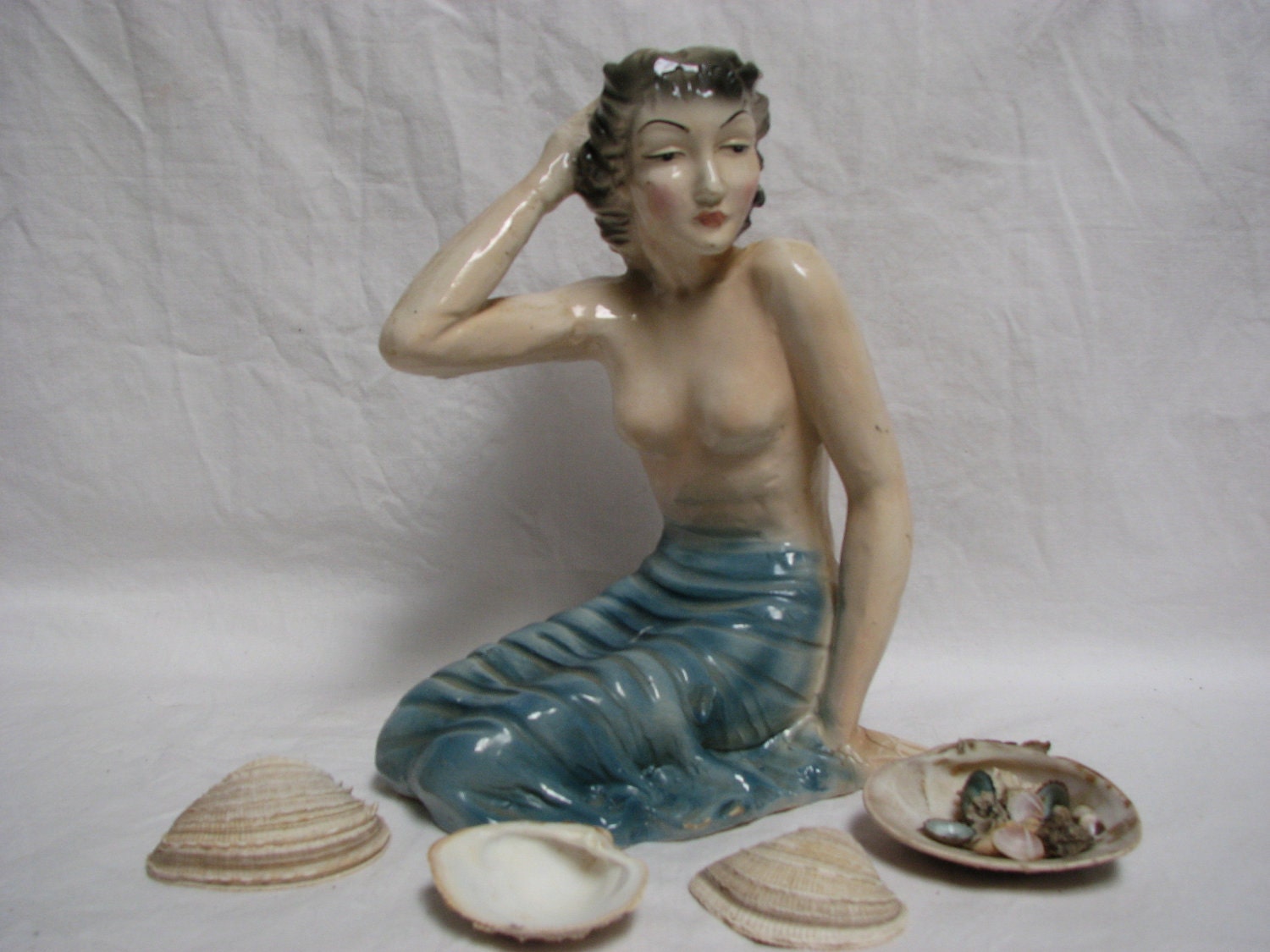 Large Art Deco Italian Mermaid/Lady Water Nymph Nude Italian Nasco
