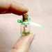 Tiny pink bunny in a bottle - miniature terrerium pendant