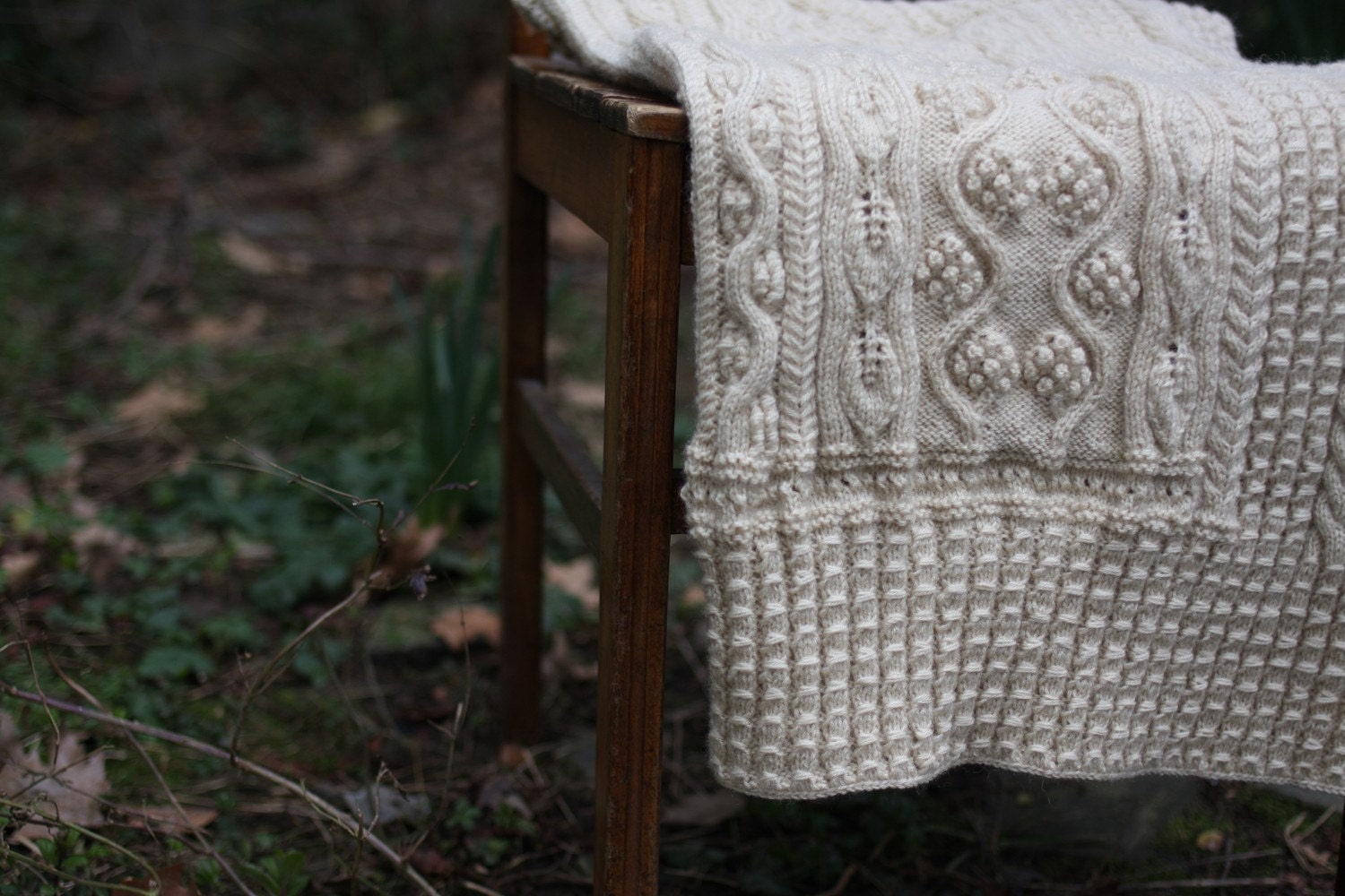 HAVA - a hand-knit BABY BLANKET for spring outings and more..