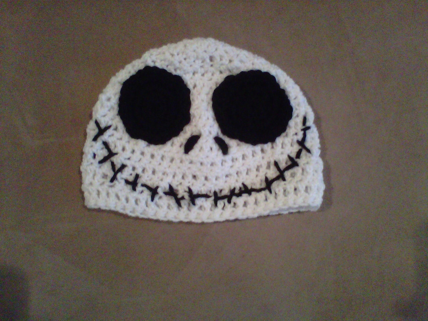 Jack Skellington Inspired Crochet Beanie, all sizes baby to adult