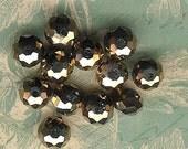 Low Close Out Price-6x8mm Faceted Metallic Antique Gold Glass Rondell Beads-24 piece pack