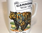 Black Bear Vintage Canadian Souvenir Mug Made in Japan