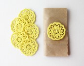 Yellow decor Crochet flower appliques for gift wrapping Garland making Scrapbooking Jewelry making Easter decoration embellishment lace