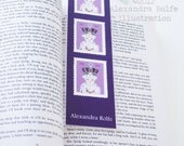 Jubilee princess cat in a stamp bookmark