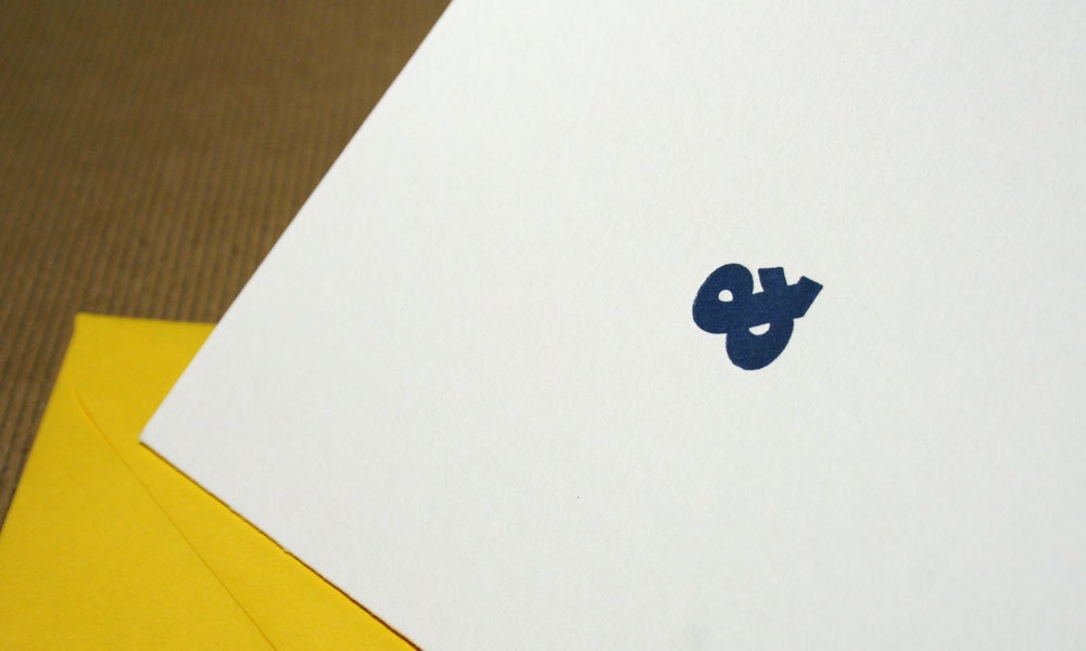 Ampersand (&) Letterpress Card