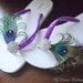 Peacock Flip flops. Swarovski Crystals ,made in your wedding colors -TROPICAL WEDDING Collection-