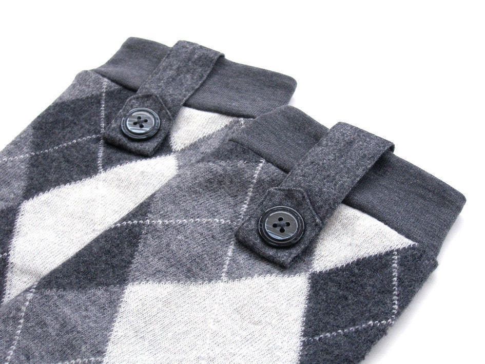 Recycled sweaters leg warmers - Simple gray wool leg warmers