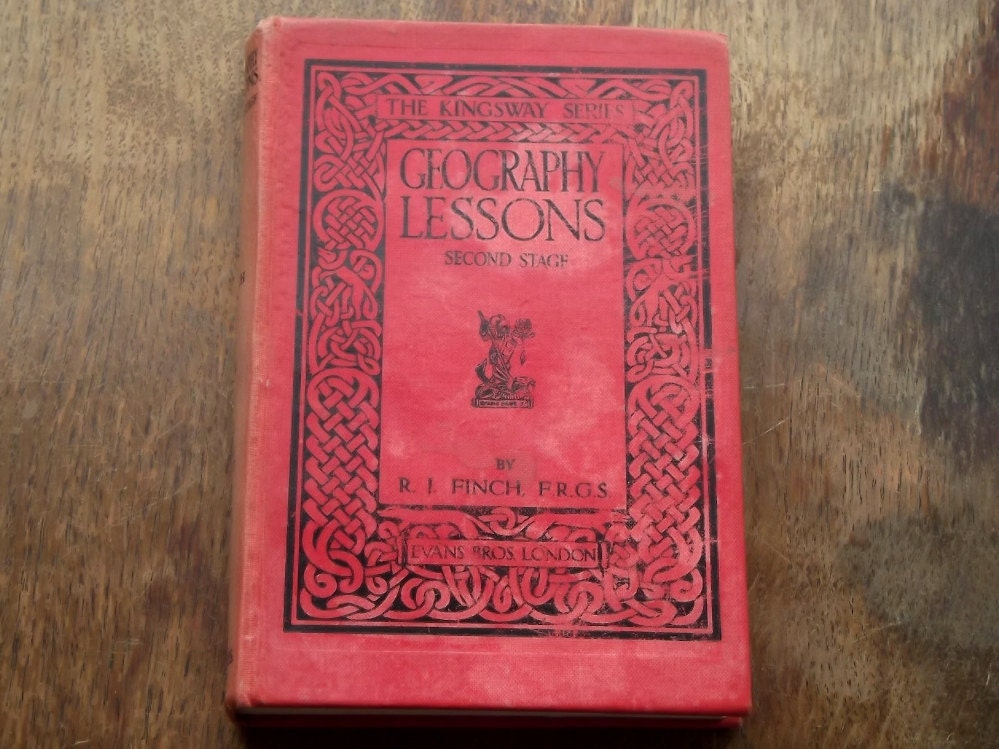 Vintage 1920s school geography lessons book