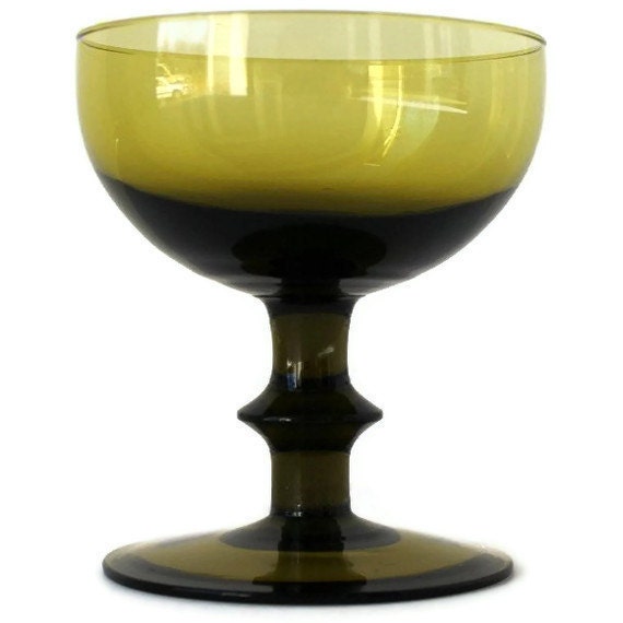 Six Hand Blown Glass Dessert Bowls