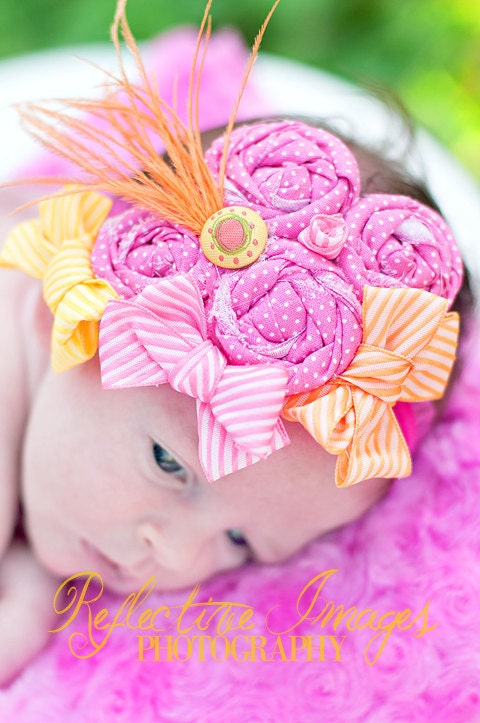 Summer's Delight Headband, Infant headband, photo prop, toddler headband, baby headpiece