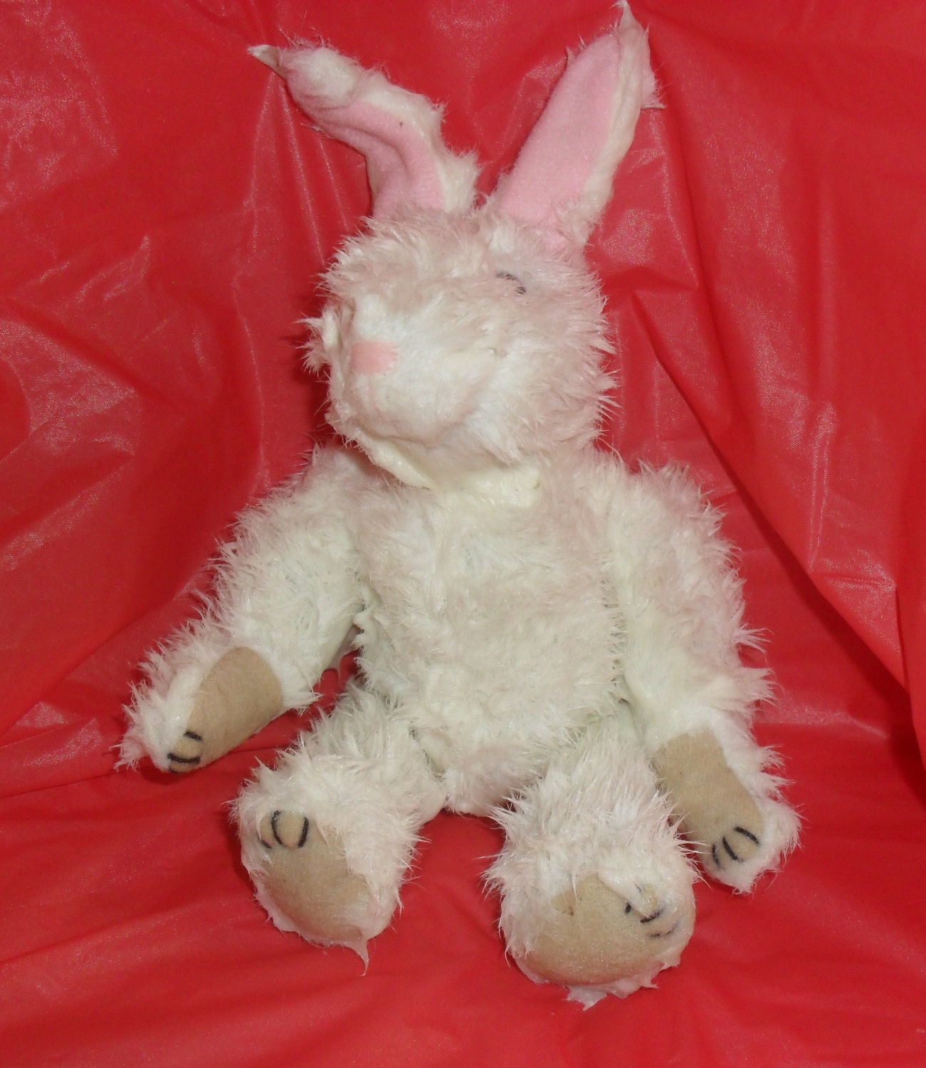 White Bunny. Sweet Pea and Jasmine Scented Wax Dipped .
