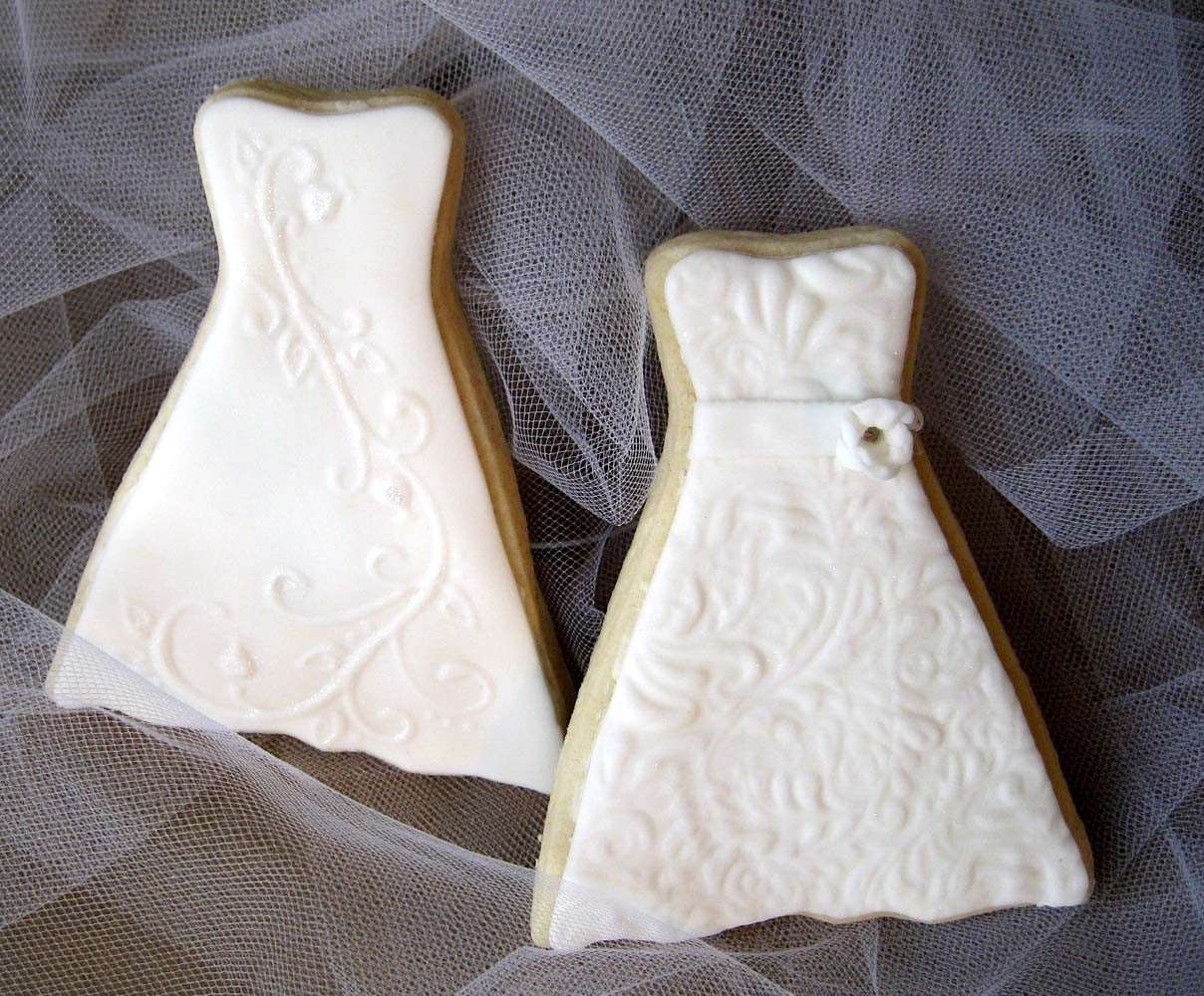 Wedding Dress (Lace Design)  Sugar Cookie -  Custom Colors - Wedding invitation, Wedding Favors - Bridal Showers