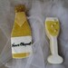 Champagne Bottle and Flutes Sugar Cookies (Extra Large) - Wedding Proposals / Bridal Shower / Anniversary Celebration