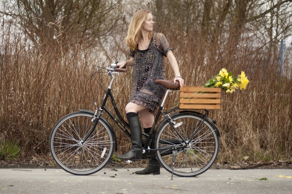 Wood Bike Basket