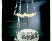 Chartreuse - peridot & silver bar necklace with enhancer