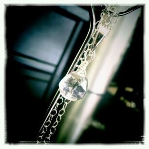 Fine Lines - tourmalinated quartz pendant necklace